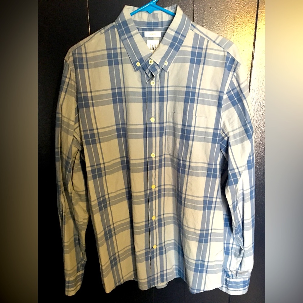 GAP Plaid Untucked Casual Button Down Shirt Large